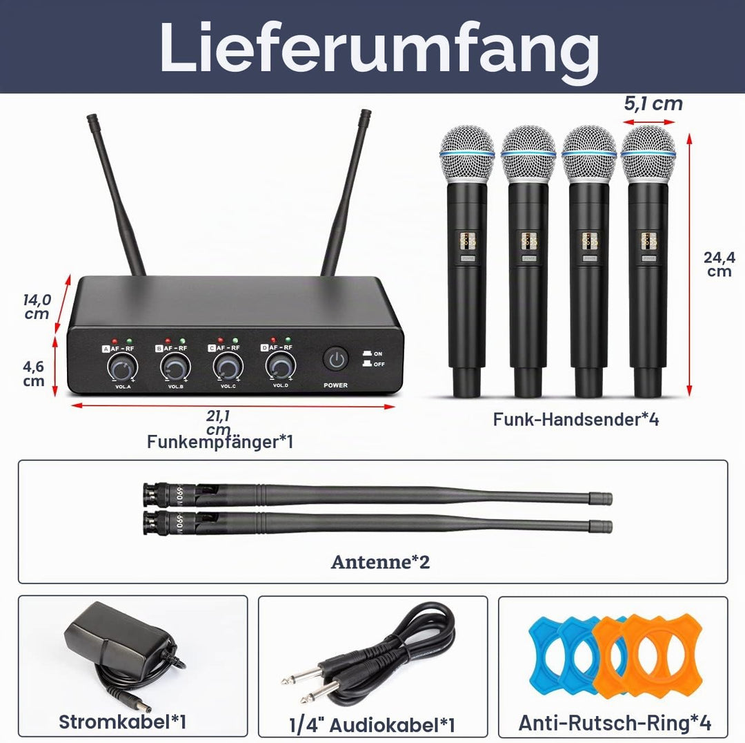 Depusheng R4 funkmikrofon kabellos mikrofon UHF Professionelles dynamisches drahtloses Drahtloses 4