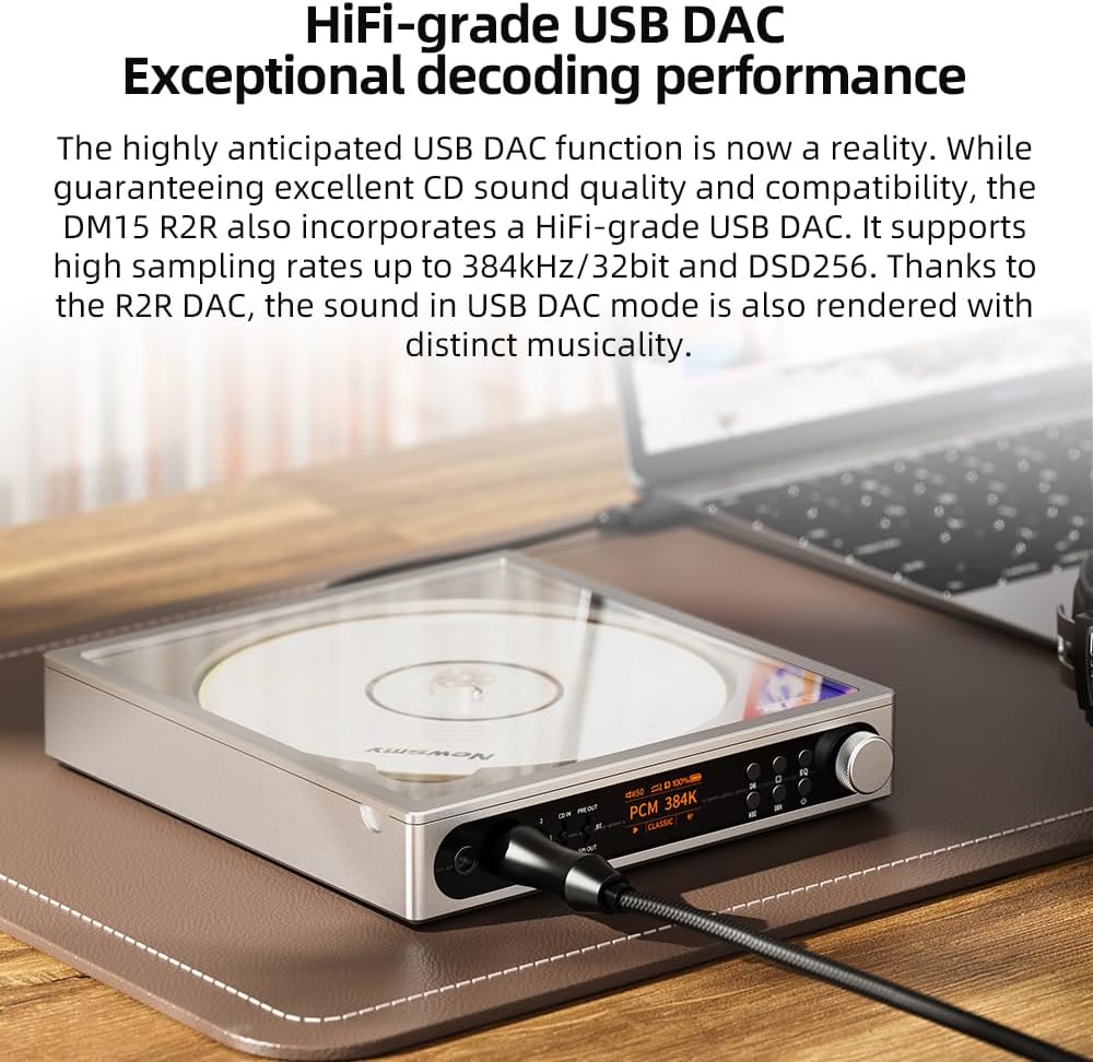FiiO DM15 CD-Player mit 24Bit R2R DAC (Weiss), weiss