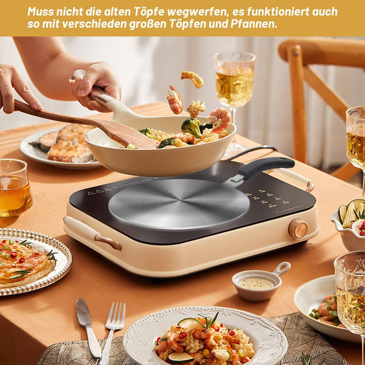 LEUOVE Induktion Adapter 24cm, Induction Plate für Kaffeekannen und Kochgeschirr auf Induktionskochf