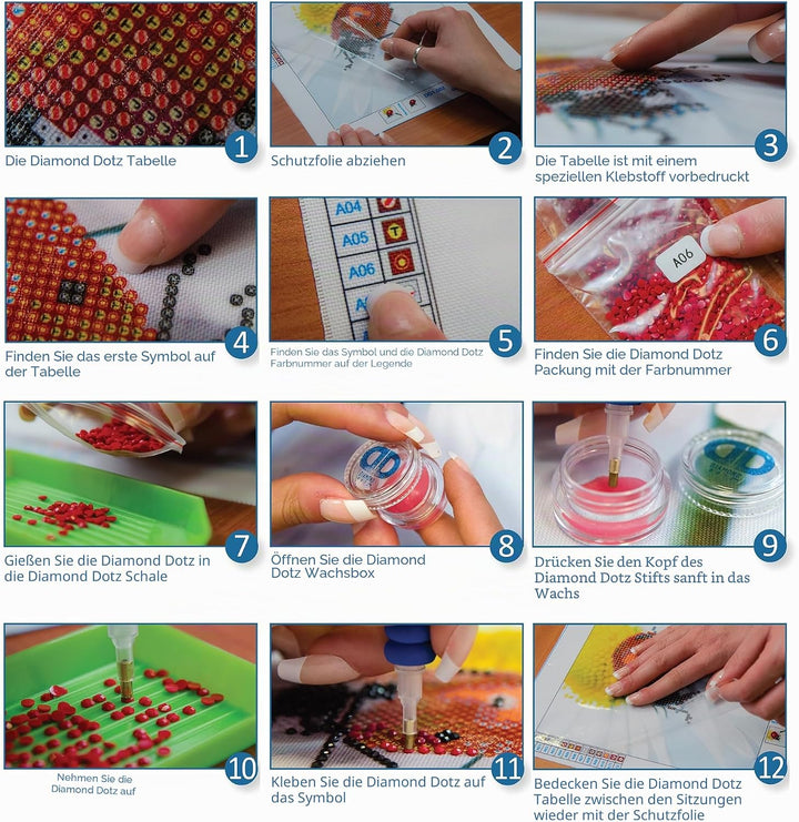 DIAMOND DOTZ 2592467 Original 5D Diamond Painting Squares Set, Welle vor Kanagawa, DIY Diamant-Maler