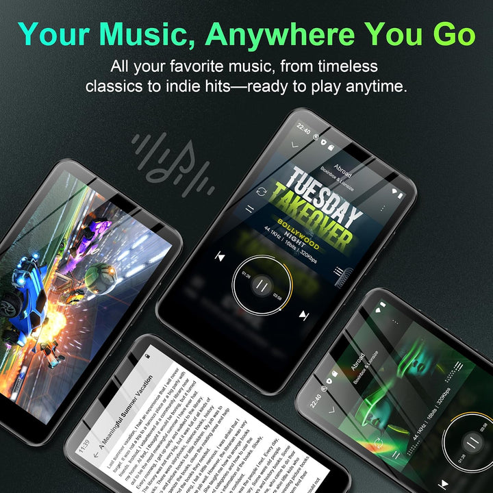 SWOFY D08 Android 13 MP3-Player, 4-Zoll-Touchscreen, Bluetooth &amp; WLAN, 32GB Speicher, kompatibel mit