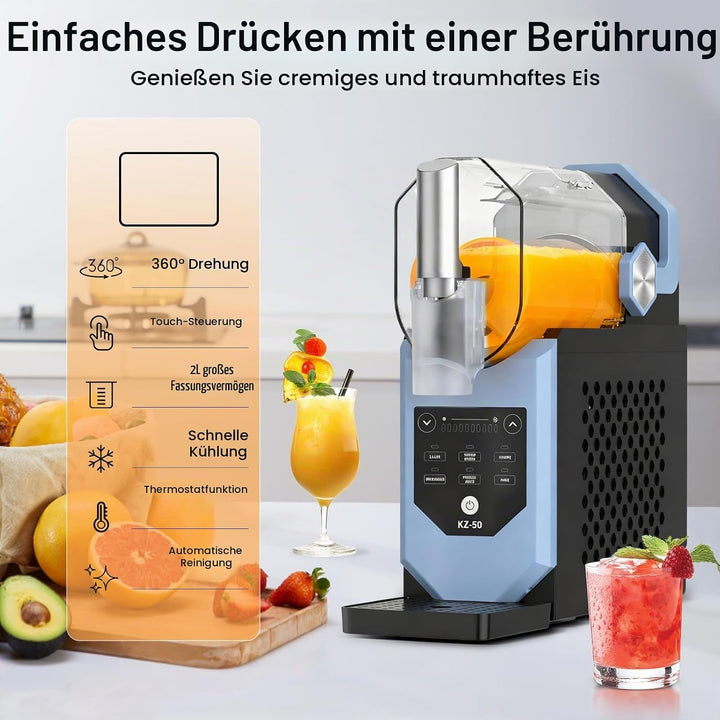 Macchiatto Slush Maschine, 5-in-1 Eismaschine mit LED-Display, 6 Programme &amp; Ein-Knopf-Bedienung für