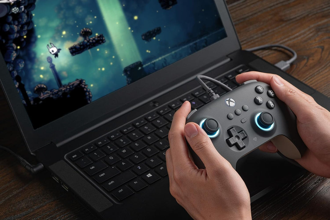 8bitdo Ultimate C Wired Controller for Xbox, RGB Lighting Fire Ring and Hall Effect Joysticks, Compa