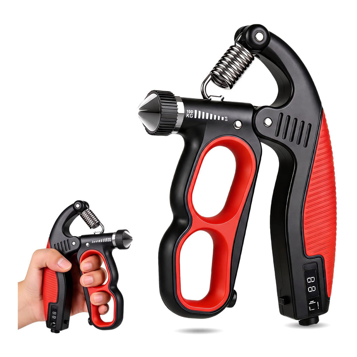 Griffkraft Trainer Handtrainer Rot - Einstellbarer Unterarmtrainer 10-150kg (22-330 lbs), Mechanisch
