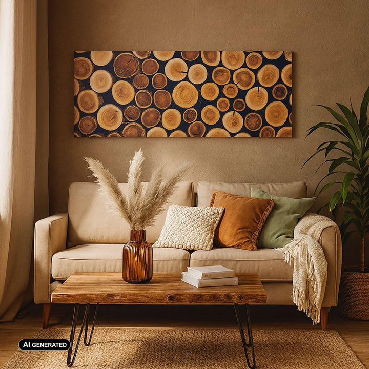 Wandbilder Dekoration Wohnzimmer Knoten Baum Stamm Panorama Bilder auf Leinwand 120x50cm Leinwandbil