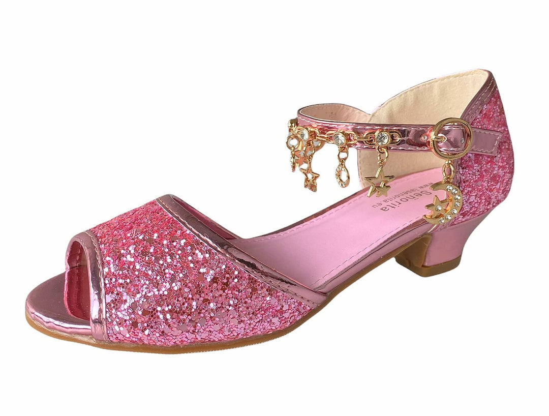 La Señorita Kinder Schuhe - Prinzessin Schuhe Mädchen - Brauts Schuhe - halb offenen 35 EU Dark Pink