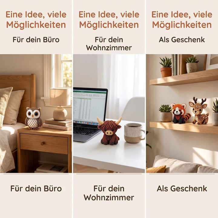 Perlentiere Bastelset – 3D Tier Figuren aus PVC-Perlen, Perlentiere Set