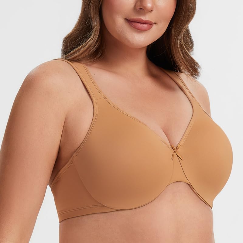MELENECA Damen Minimizer-BH für grosse Brüste mit Bügel, Grosse Grössen, Vollabdeckung 70C Taupe, 70