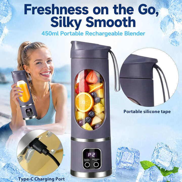 Tragbarer Mixer Smoothie Maker To Go, 500ml Mini Standmixer für Shakes, Smoothie Maker Klein, Portab