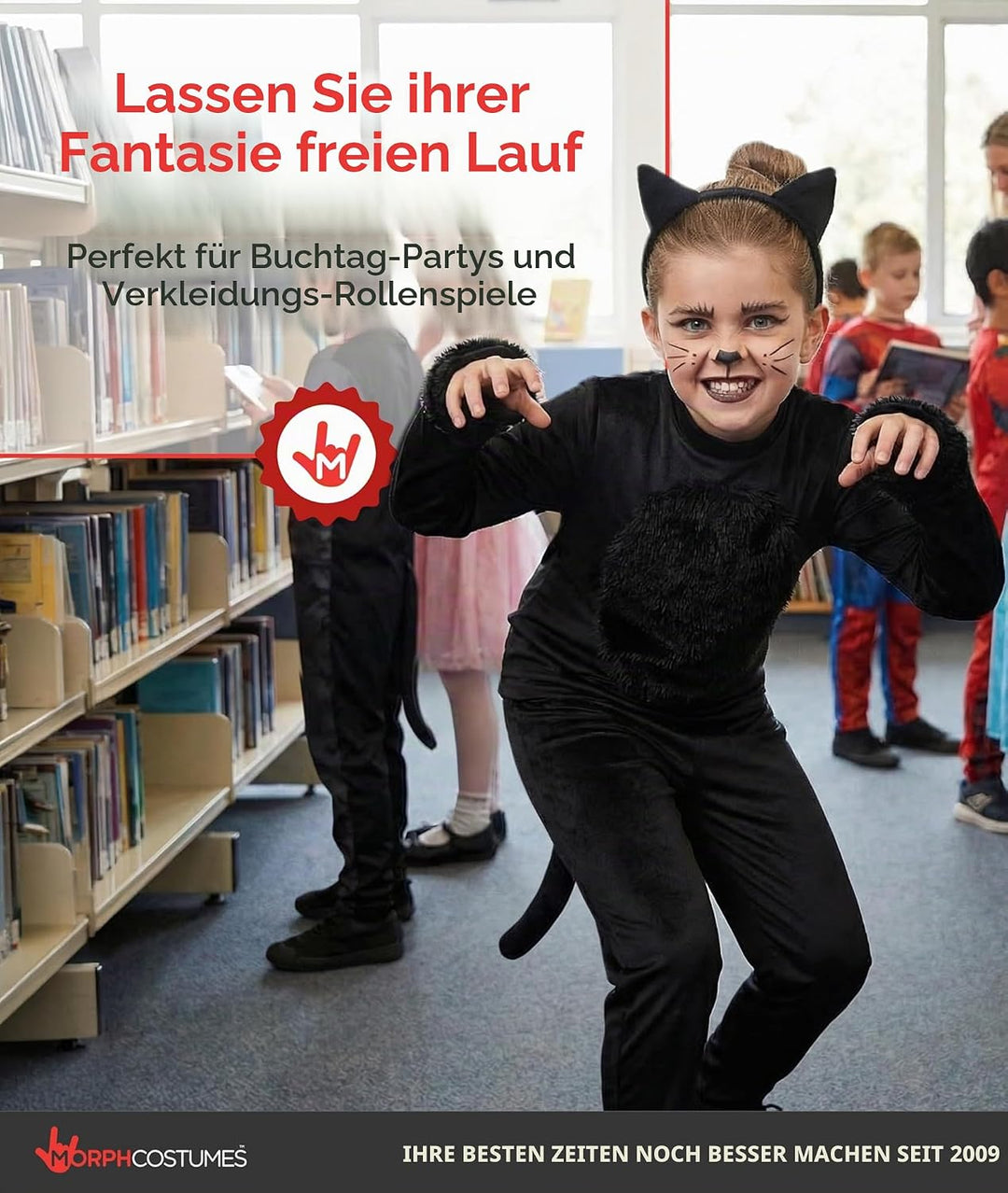 Fun Shack Katzenkostüm Mädchen, Süsses Halloween Kostüm Kinder, S