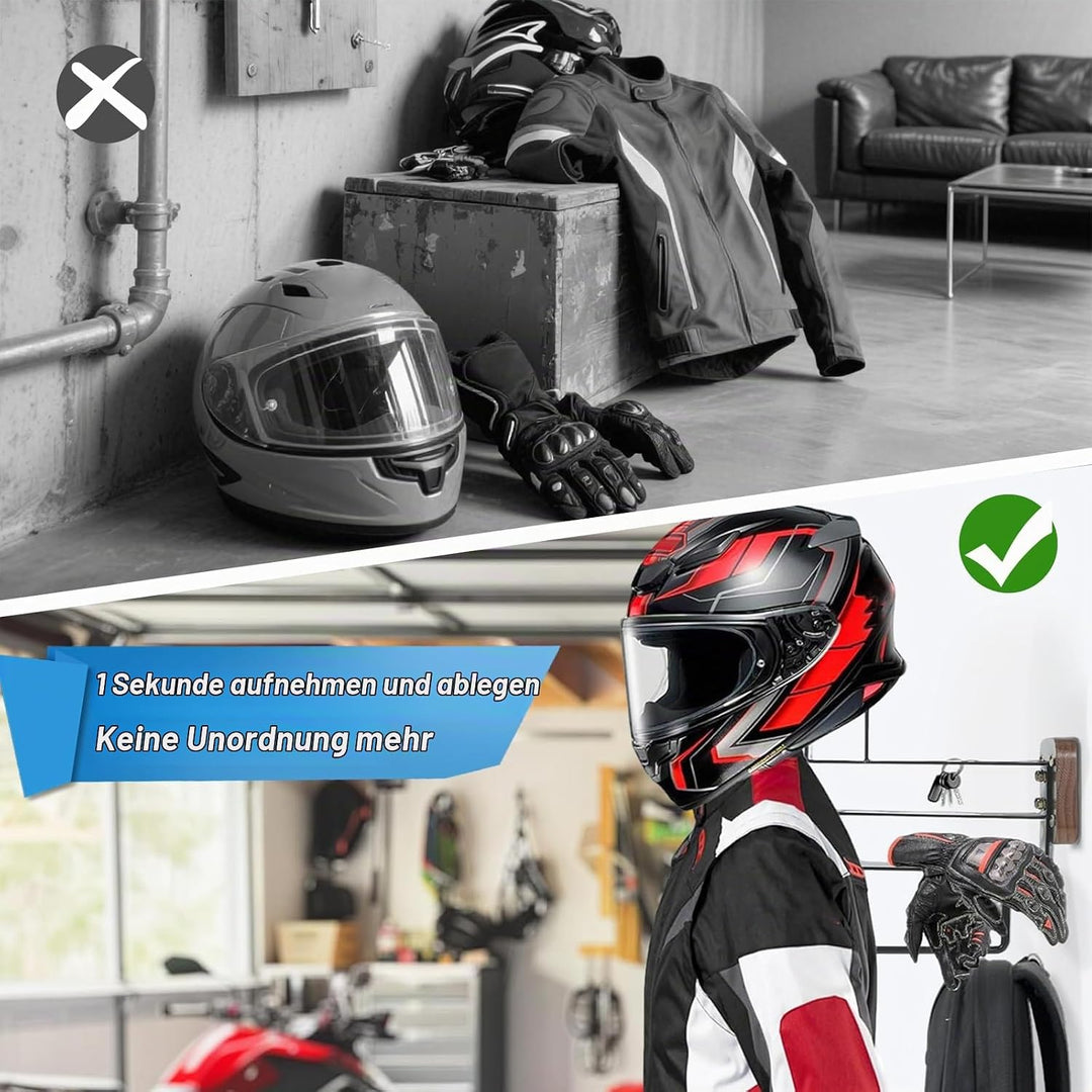Motorrad Garderobe, Motorradhelm Halterung Wand, Helm Halterung Wand, Helmhalterung Wand für Motorra