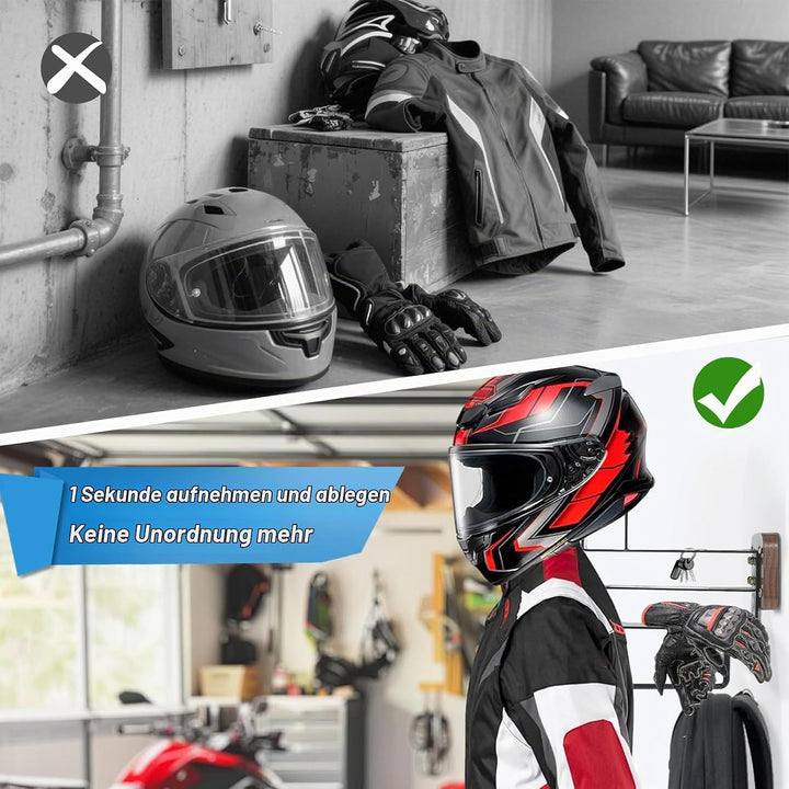 Motorrad Garderobe, Motorradhelm Halterung Wand, Helm Halterung Wand, Helmhalterung Wand für Motorra