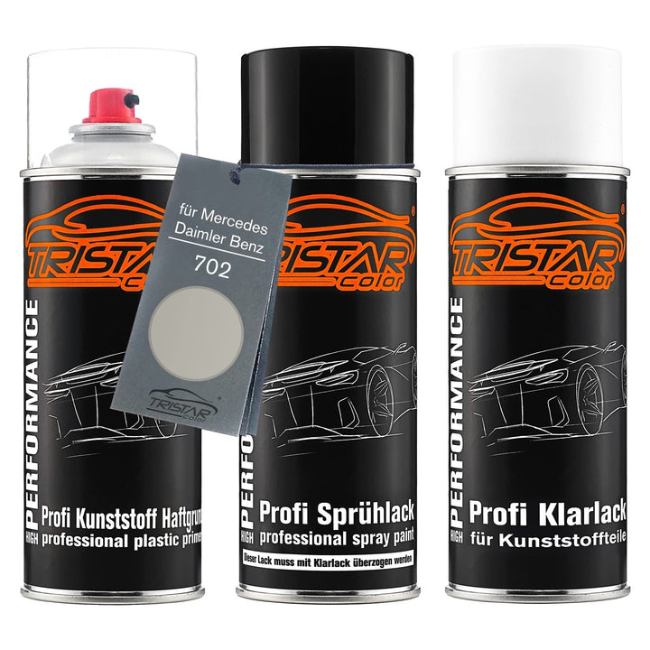 TRISTARcolor Autolack Spray Kunststoff für Mercedes 702 Rauchsilber Metall.