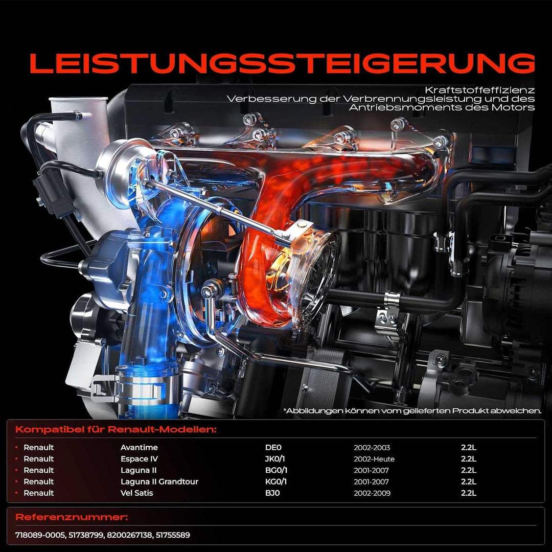 Frankberg Turbolader Kompatibel mit Avantime DE0 2002-2003 Espace IV JK0/1 2002-Heute Laguna II BG0/