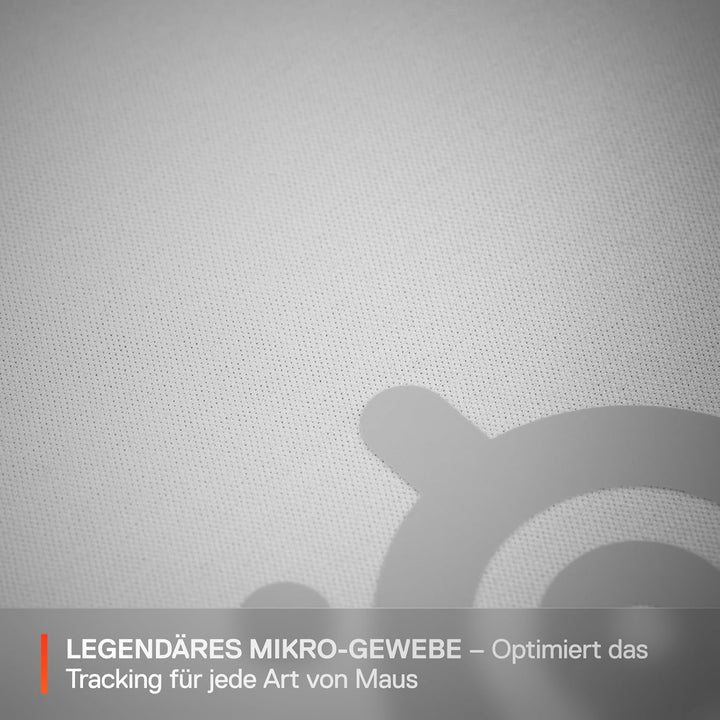 SteelSeries QcK Mauspad (Gross) – Weiss – Anti-Rutsch-Gummierung auf der Unterseite – Bestes Trackin