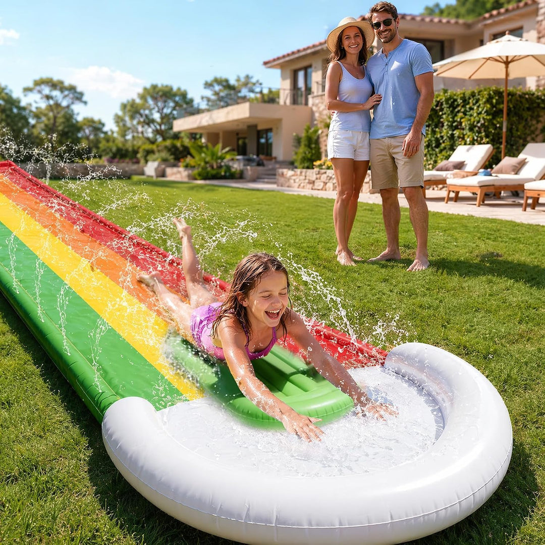 Wasserrutsche Garten für Kinder,Wasserrutschmatte mit Eingebautem Sprinkler