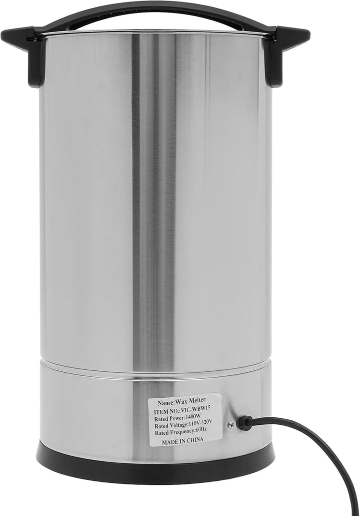 Elektrischer Wachsschmelzofen 15L Wachsschmelzer für Kerzen Silber, Silber