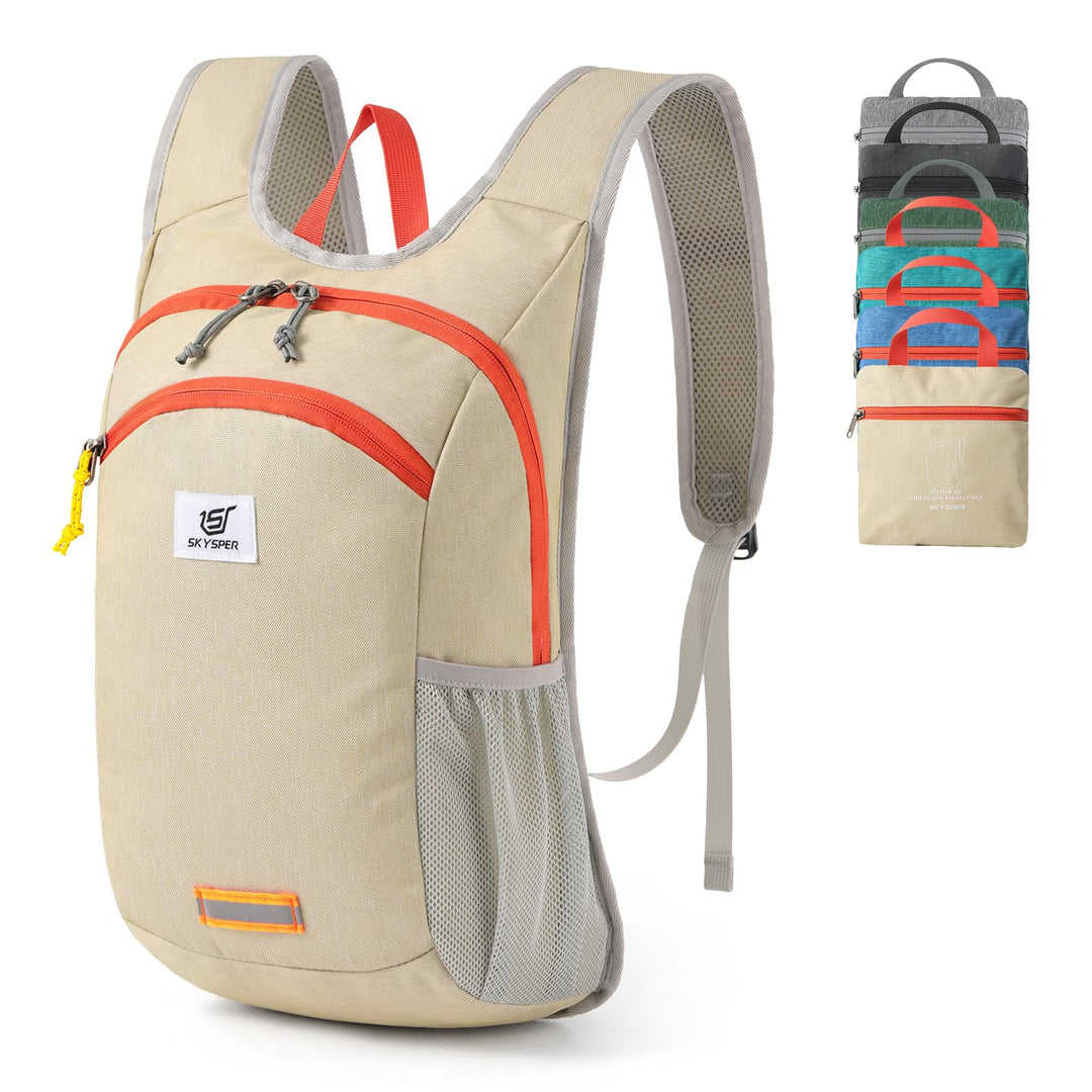 SKYSPER Faltbarer Rucksack 10L Klein Ultraleicht Tagesrucksäcke Wanderrucksack Reisenrucksack Trekki