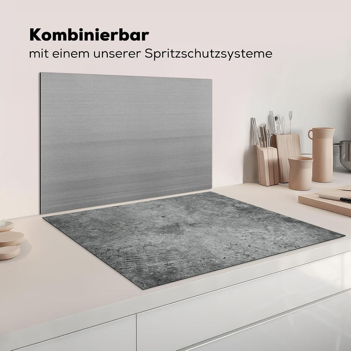 KitchenYeah© Herdabdeckplatte Einteilig Abdeckplatten Cerankochfeld Betongrau 59L x 77B cm, Betongra