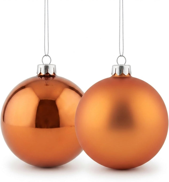 Relaxdays Weihnachtskugeln 100er Set, Weihnachtsdeko, matt &amp; glänzend, Christbaumkugel ∅ 6 cm Orange