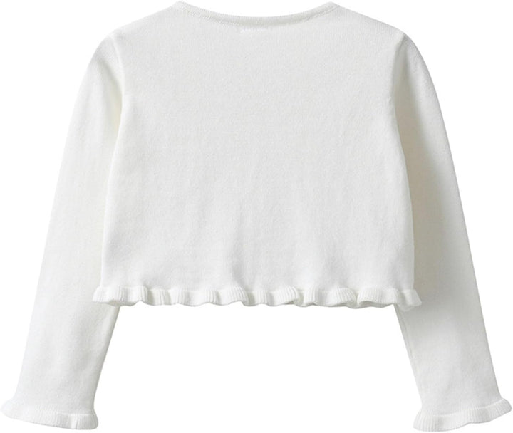 Strickjacke Mädchen Kinder Basic Bolero Kommunion Cardigan Bolero Jäckchen Lange Ärmel Mädchen 