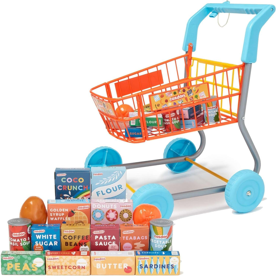 Einkaufswagen-Set mit Einkäufen für Kinder bunt Supermarkt