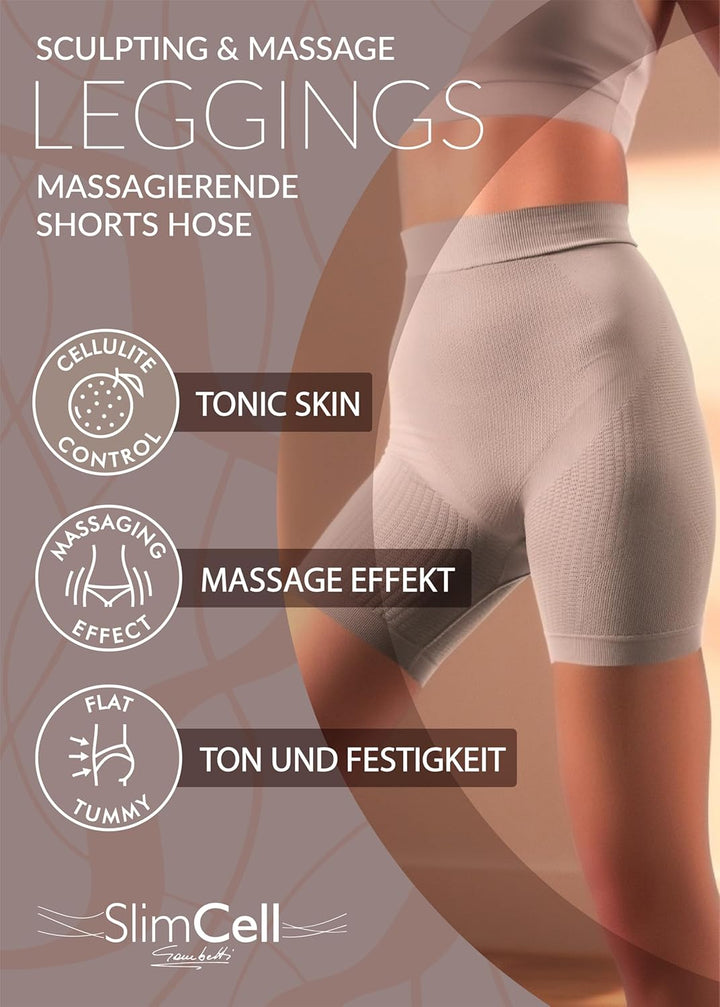 Shapewear Damen Bauchweg Anti Cellulite Hose - Anti Cellulite Leggings, Drenierende Shorts, Nahtlose