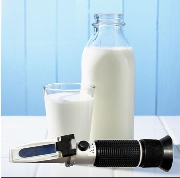 Milchmessgerät Refraktometer mit ATC-Milchtestgerät, Handtest-Milchskala, Bereich 0-20 %, Milchmessg
