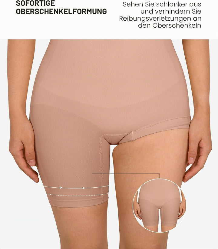 FeelinGirl Shapewear Bodysuit Nahtlos V-Ausschnitt Formende Bodys für Damen Bauchweg Ganzkörper Seam