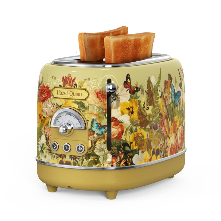 Hazel Quinn Retro 2 Scheiben Toaster, Edelstahl, Vintage Toaster, 6 variable einstellbare Bräunungss