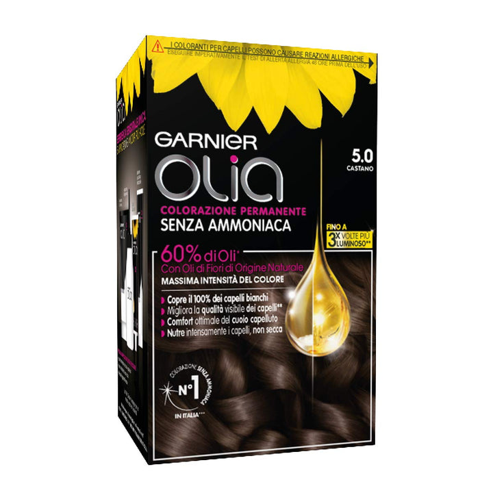 Garnier Olia Permanente Coloration und Blondierung 5.0 Castano 5.0 Castano 1 stück (1er Pack), 5.0 C