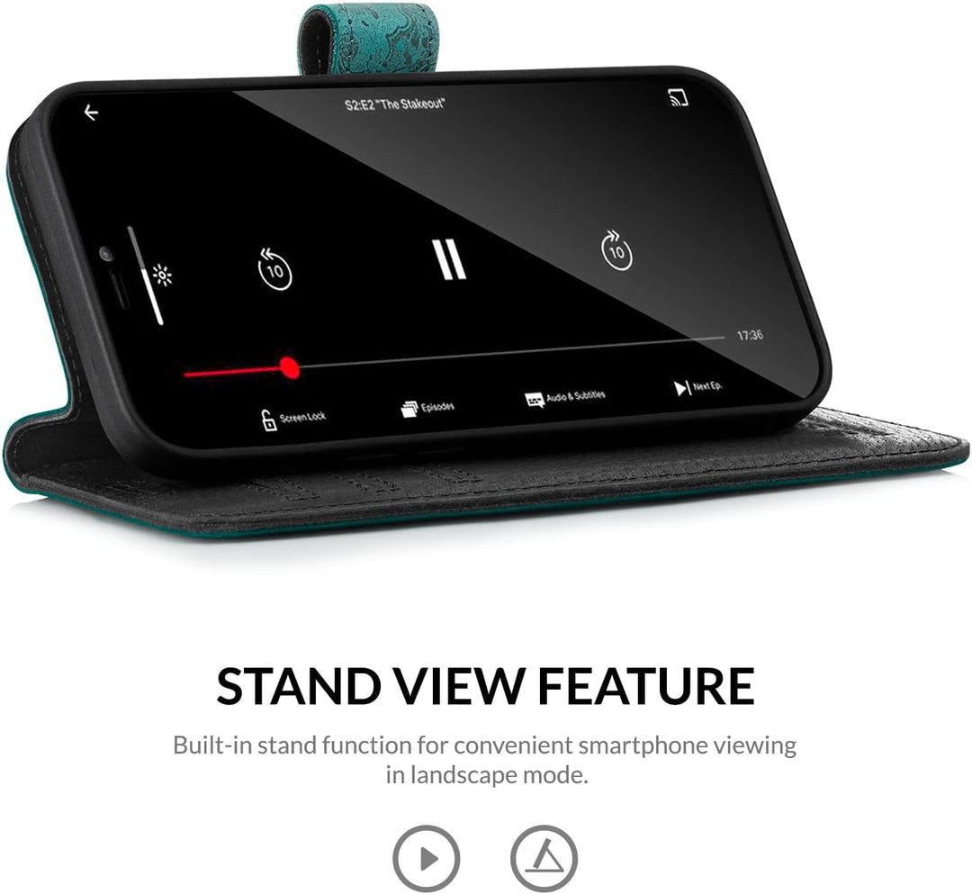 SURAZO Handyhülle für Samsung Galaxy A53 5G 4G – Premium Echtleder Hülle Klappbar Schutzhülle [Stand