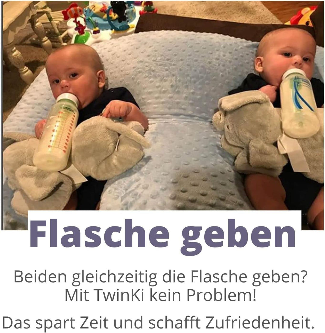 Traumreiter Zwillingskissen Stillkissen XXL Grau für Zwillinge, Stillkissen Zwillinge Zwillingsstill