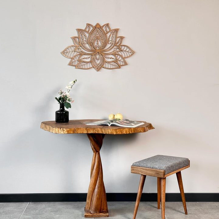 IWA CONCEPT 3D Mandala Metall Wanddekoration | Lotusblume Dekoration für Zuhause | Schlafzimmer Meta