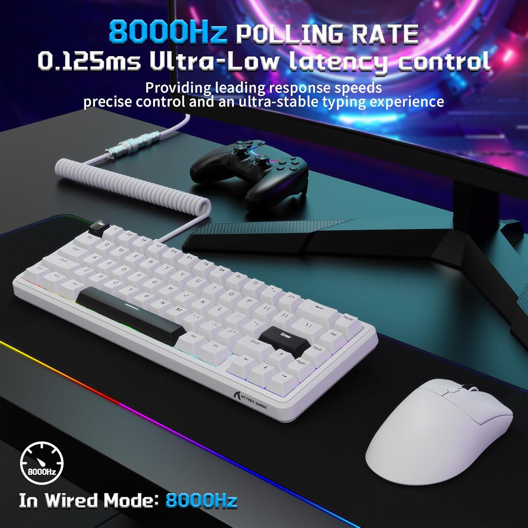 MAMBASNAKE x ATTACK SHARK Wired Gaming Tastatur und Maus Combo, X65HE Gaming Keyboard and Mouse Set
