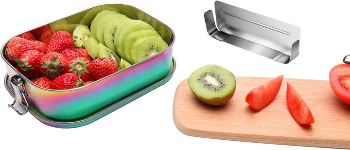 G.a HOMEFAVOR Edelstahl Brotdose Bento Box Auslaufsicher Metall Lunchbox 1400ml mit Herausnehmbarer