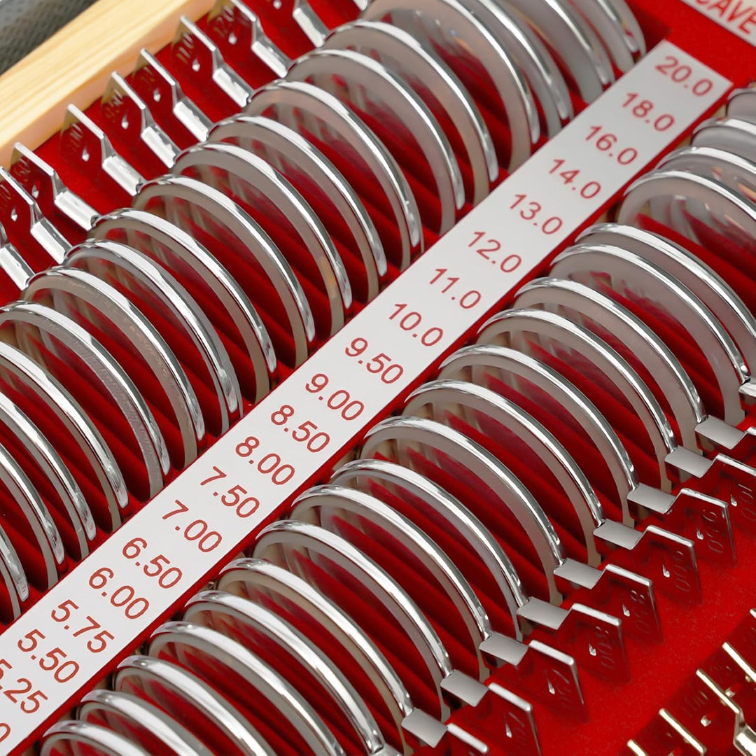 266Pcs Testlinsen-Set, 57x36x9.5cm Optisch Messbrille Linse Augenoptiker Metal Optometry Optical Tri