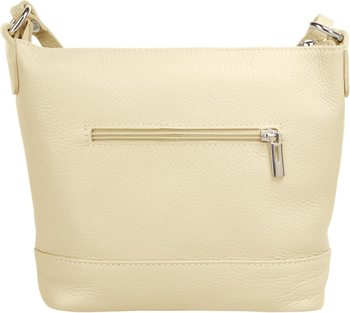 Cluty Umhängetasche echt Leder Damen - 020960 Beige, Beige