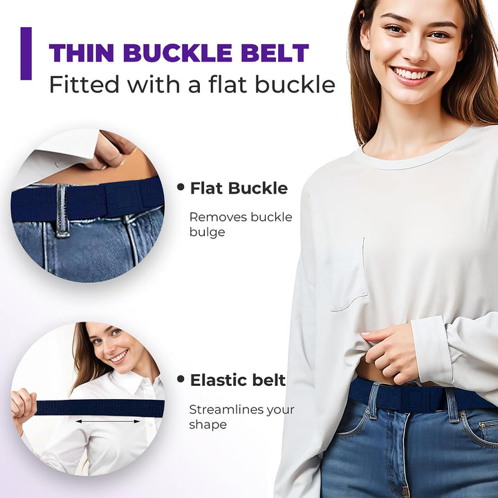BELTAWAY-The Square Adjustable No Show Flat Buckle Belt Comfortably Holds Your Pants Up Plus Size (1