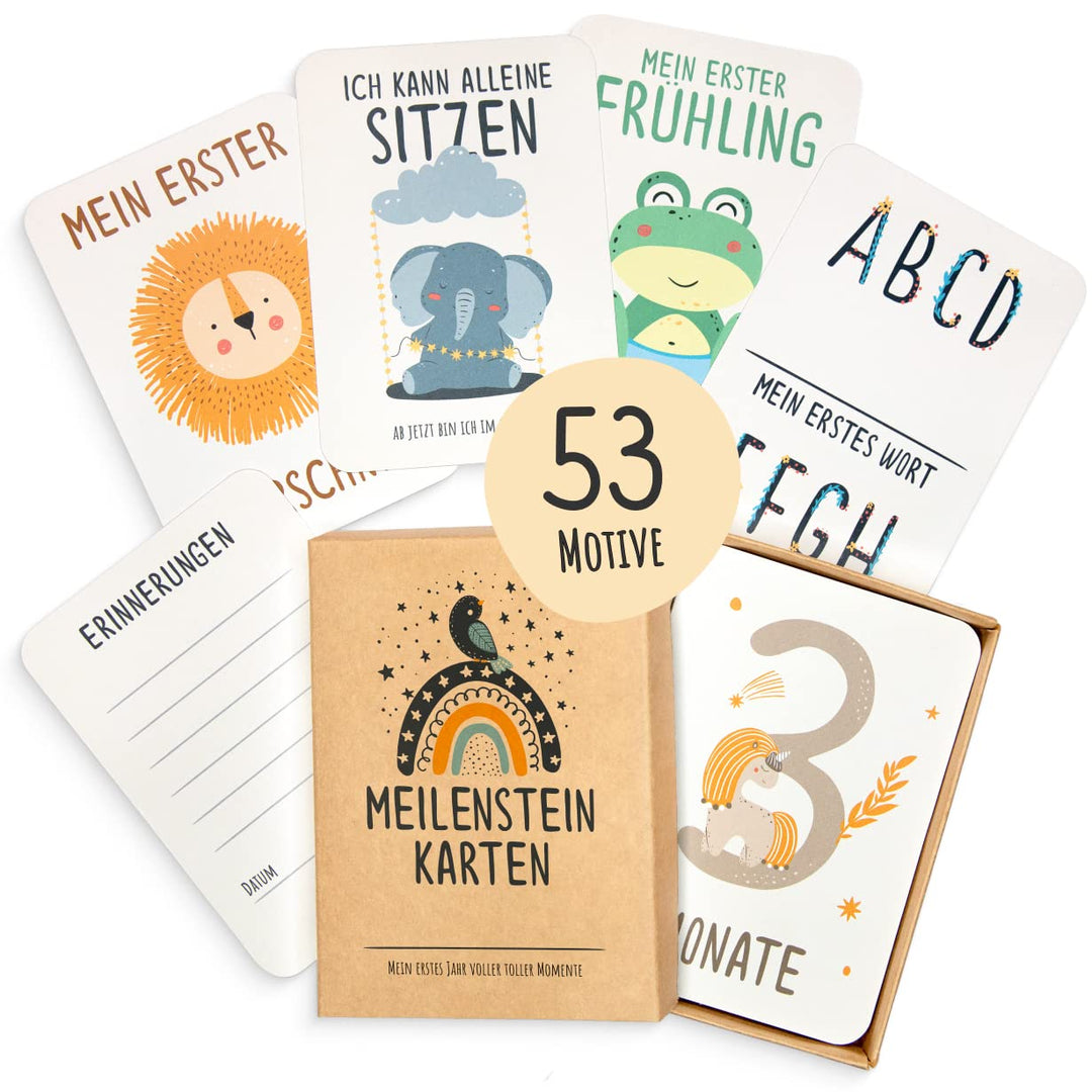 Räuberella Erstausstattung - Geschenkset Meilensteinkarte 14,8cm x 10,5cm, Meilensteinkarte 14,8cm x