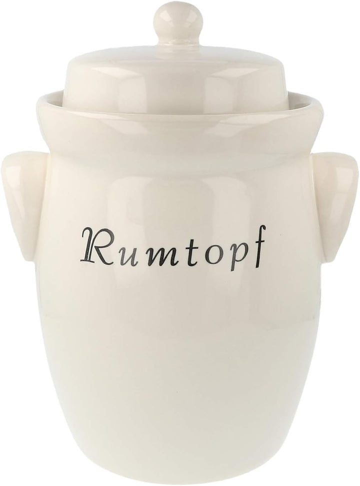 PureNature Rumtopf aus Keramik 3,5 Liter Creme ohne Dekor