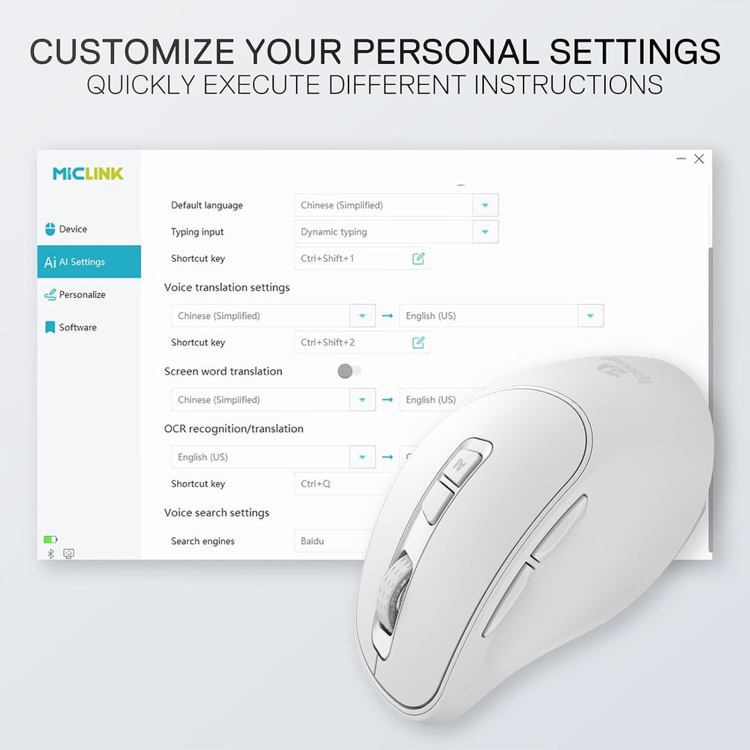 Redragon BM4195 AI Smart Kabellose Maus 2.4G BT Büro Weiss, Weiss