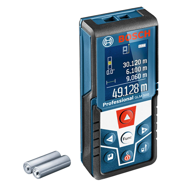 Bosch Laser Entfernungsmesser GLM 500 (Arbeitsbereich: 0,05–50 m, Neigungswinkel: 0–360°, Messgenaui
