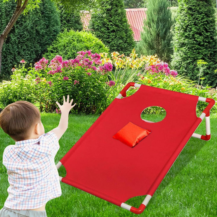 Bean Bag Wurfspiel Set, Cornhole Board Spielzeug mit 6 Bohnensäcke Garten Spielzeug Partyspiele Stra