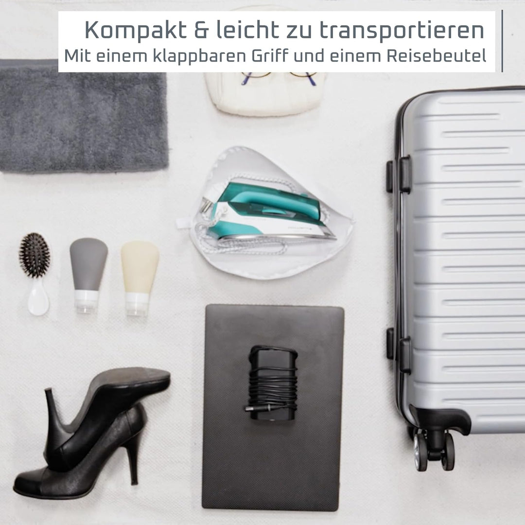 Rowenta First Class Reise-Dampfbügeleisen, klappbares Reiseformat, 45 g/Min. extra Dampfstoss, kompa
