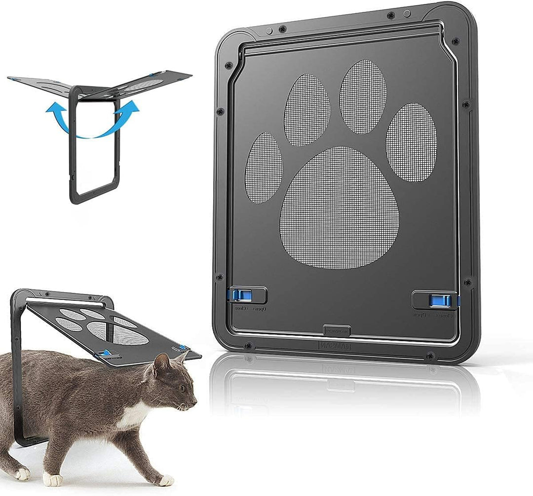 Haustierklappe Katzenklappe,Fliegengittertür Magnetische Katzentür mit Automatische Verschliessbare