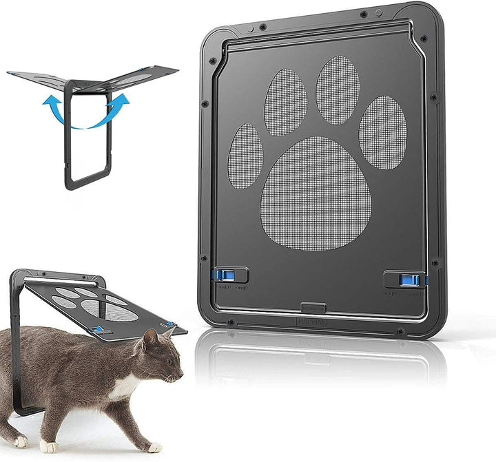 Haustierklappe Katzenklappe,Fliegengittertür Magnetische Katzentür mit Automatische Verschliessbare