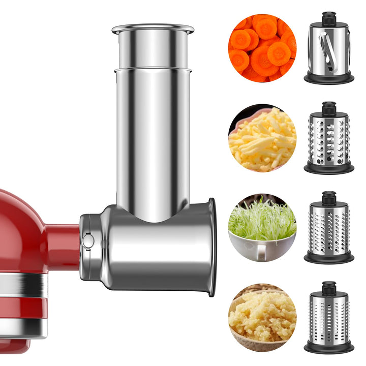 Edelstahl Hobel Shredder Aufsatz für KitchenAid Mixer, Käsereibe Aufsatz für Kitchenaid, Gemüsehobel