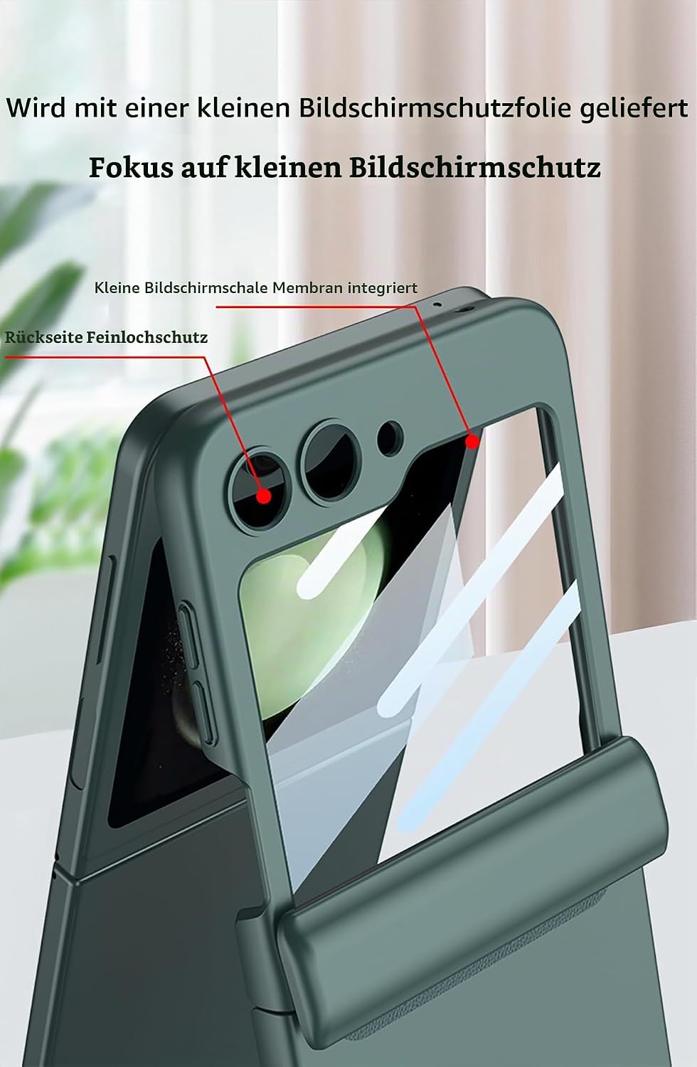 COQUE Galaxy Z Flip 5 Hülle,Schutzfolie Integrierte Klappbare All-Inclusive mit Scharnier,Faltbare H