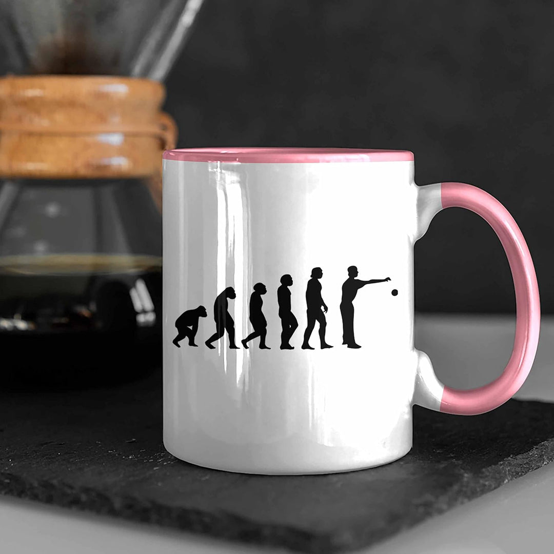 Trendation - Boule Tasse Geschenk Boule-Spieler Geschenkidee Spruch Evolution Boule (Rosa), Rosa